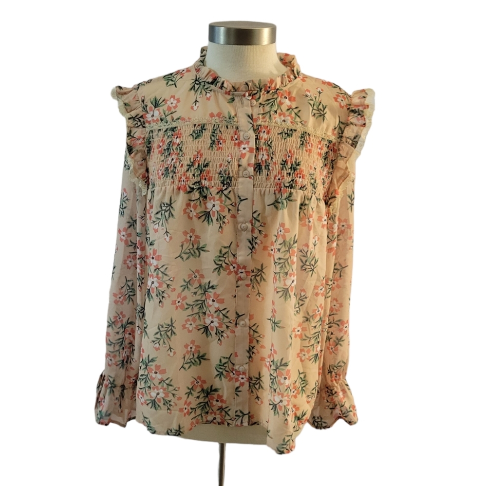 BNCI Floral Print Vintage Inspired Blouse